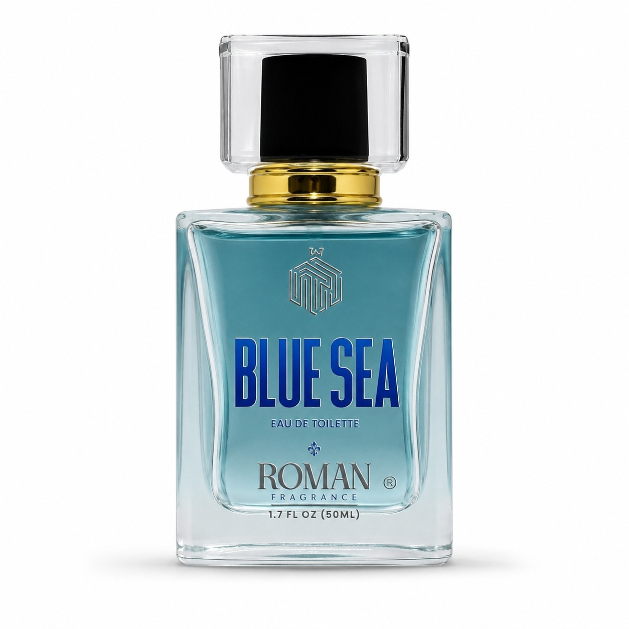 Roman Fragrance Blue Sea Perfume 50ml bottle and box