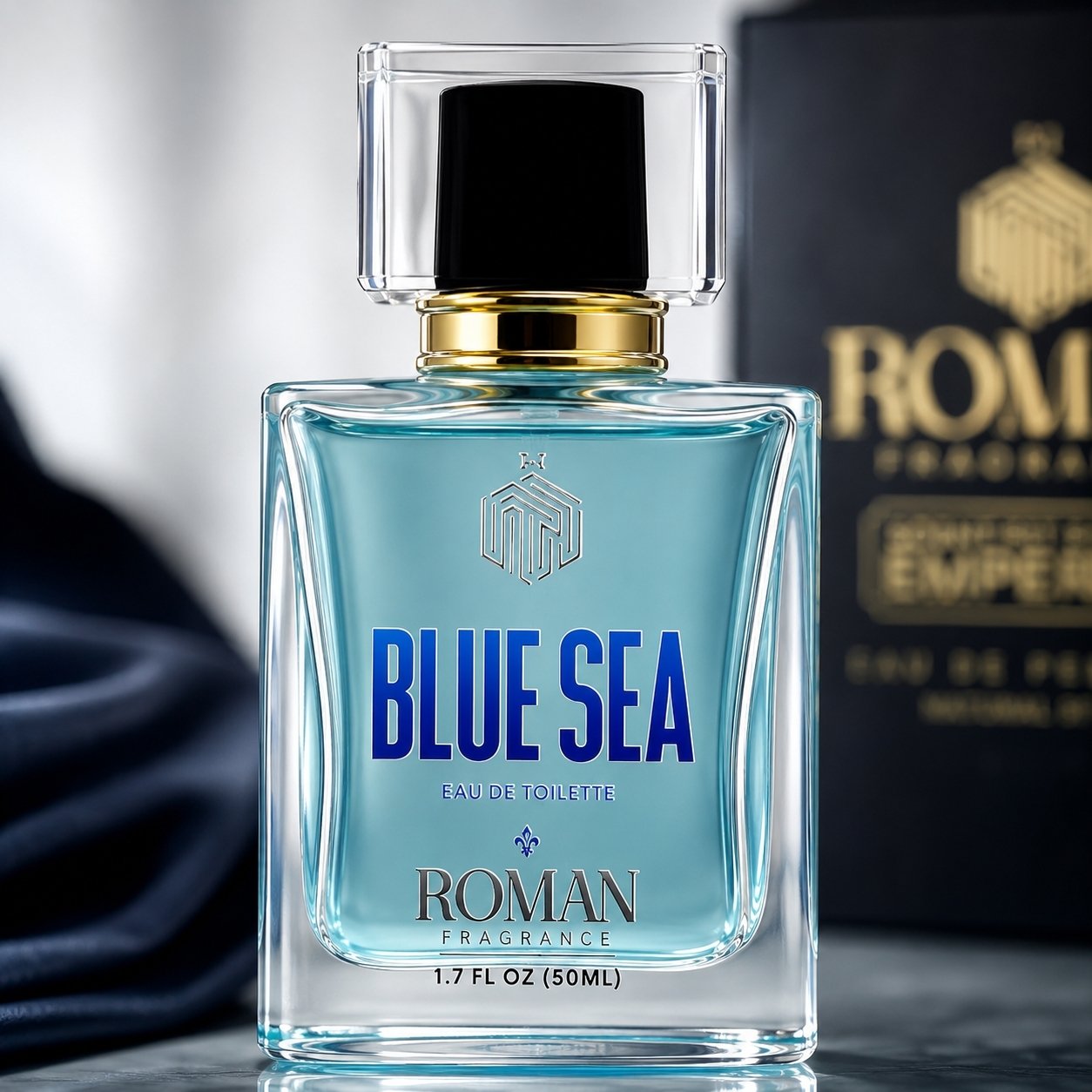Roman Fragrance Blue Sea Perfume 50ml with branded box
